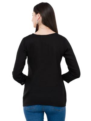 Black plain Rayon tops 3