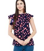 multicolor plain Crepe tops