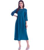 Blue Color Rayon Fabric Anarkali style Kurti