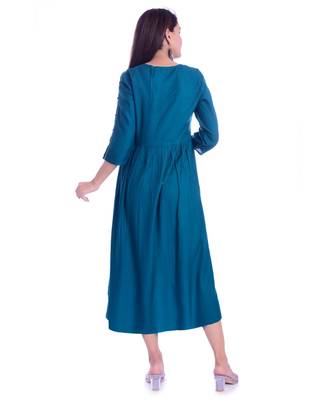 Blue Color Rayon Fabric Anarkali style Kurti 2