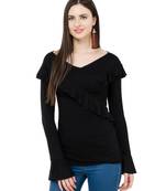 Black plain Viscose tops