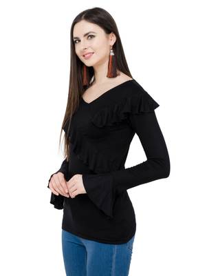 Black plain Viscose tops 2
