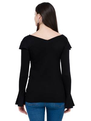 Black plain Viscose tops 3