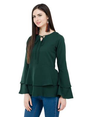 Green plain Crepe tops 2
