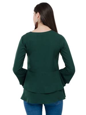 Green plain Crepe tops 3