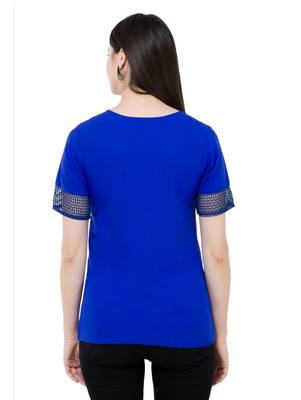 Blue plain Crepe tops 3