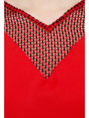 Red plain Crepe tops 4