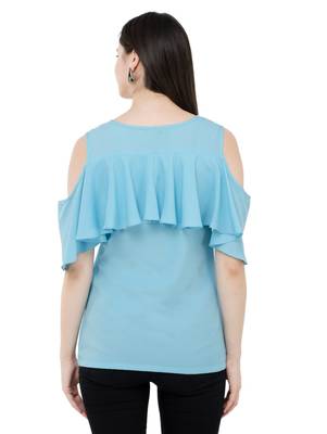 Light blue plain Crepe tops 3
