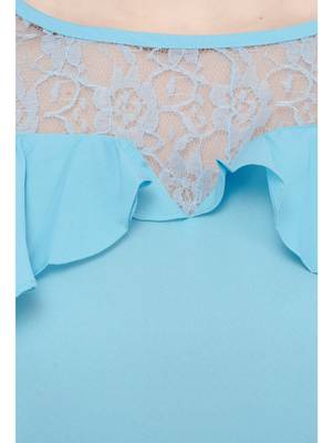 Light blue plain Crepe tops 4