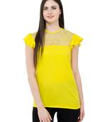 Yellow plain Crepe tops