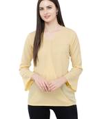 Beige plain Crepe tops