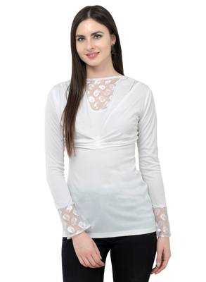 White plain Polyester tops 1