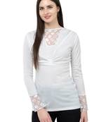 White plain Polyester tops