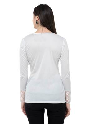 White plain Polyester tops 3