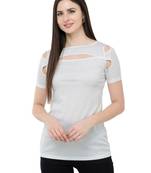 White plain Polyester tops