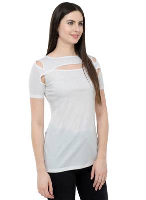 White plain Polyester tops 2