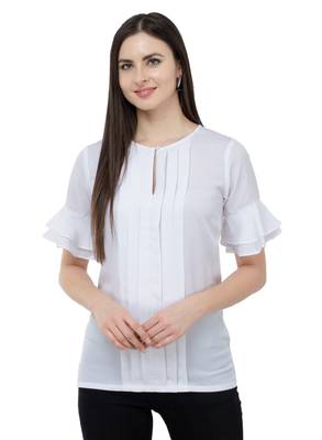 White plain Crepe tops 1