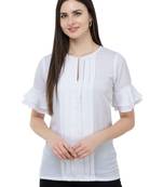 White plain Crepe tops