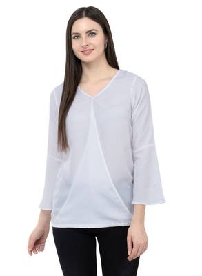 White plain Crepe tops 1