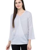White plain Crepe tops
