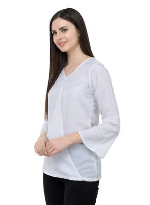 White plain Crepe tops 2