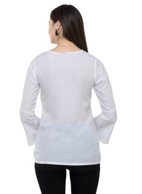 White plain Crepe tops 3