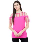 Pink plain Crepe tops