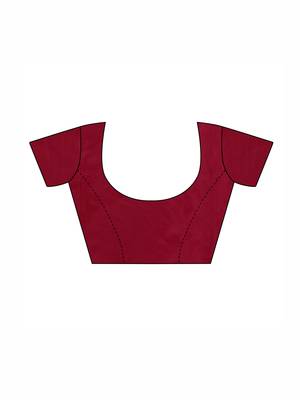 Maroon Woven Poly Silk Saree With Blouse 5