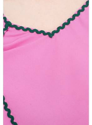 Pink plain Crepe tops 4