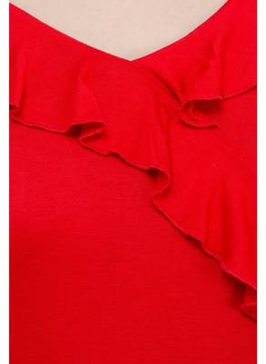 Red plain Polyester tops 4