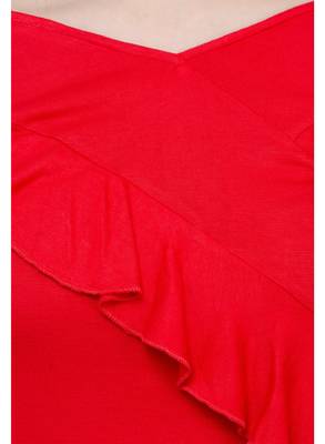 Red plain Polyester tops 4