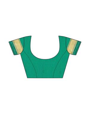 Green Woven Poly Silk Saree With Blouse 5