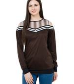 Brown plain Polyester tops