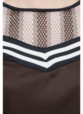 Brown plain Polyester tops 4