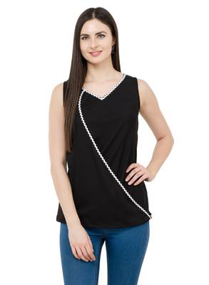 Black plain Crepe tops 1