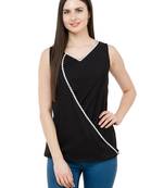 Black plain Crepe tops