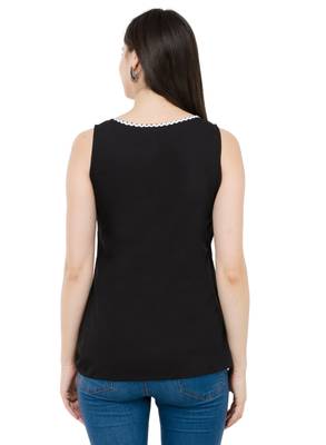 Black plain Crepe tops 3
