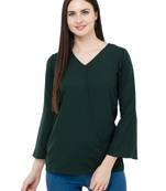 Green plain Crepe tops