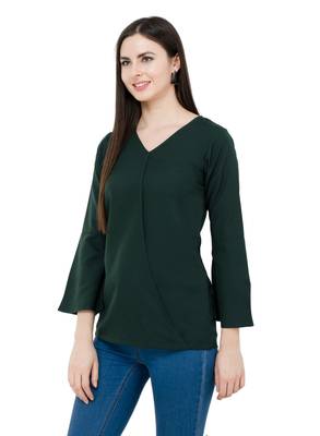 Green plain Crepe tops 2