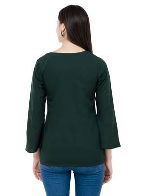 Green plain Crepe tops 3