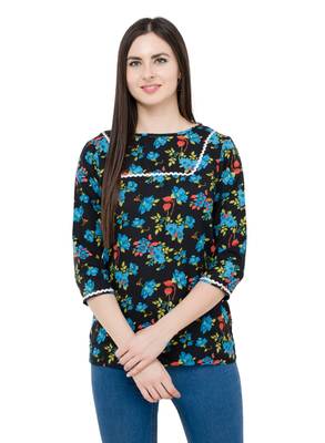multicolor plain Crepe tops 1