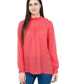 Red plain Rayon tops