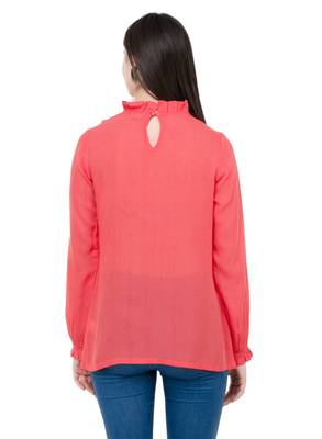 Red plain Rayon tops 3