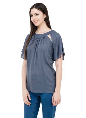 Grey plain Rayon tops 2