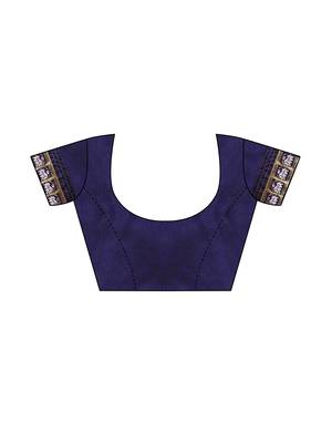 Purple Woven Poly Silk Saree With Blouse 5