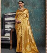 Gold woven kanchipuram silk saree with blouse