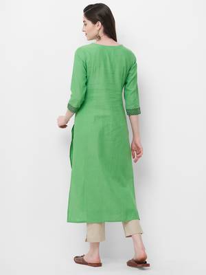 Green printed cotton ethnic-kurtis 2
