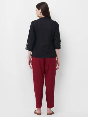 Black plain cotton cotton-tops 2