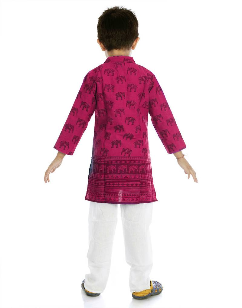 Sanganeri Print Kurta For Boys