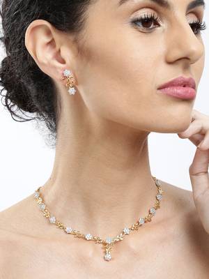 Gold stone necklace-sets 4